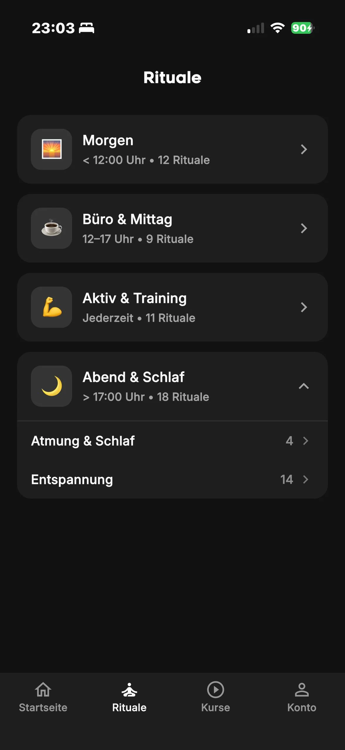 FITprofil App — Rituale und Empfehlungen